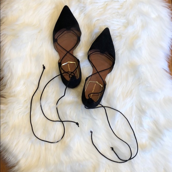 Zara Shoes - Host Pick! 🎉 Zara Black Lace Up Flats